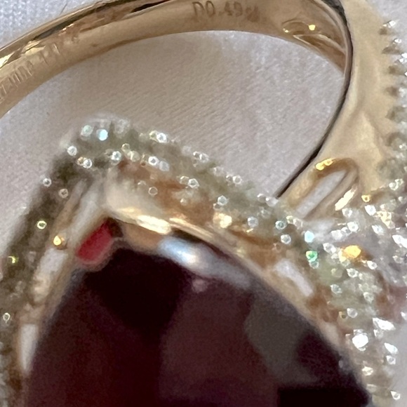 Ruby & Diamond Ring; 14kt Yellow Gold; Appraisal Included; Size 9 - Picture 5 of 11